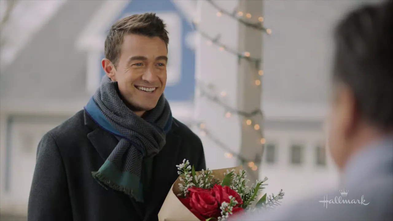 The ensemble cast of Twas the Date Before Christmas in a promotional still from the 2024 Hallmark Channel film
