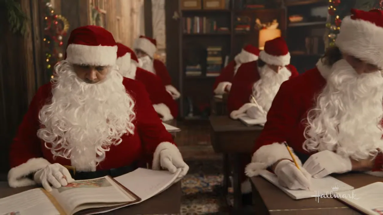 Kimberley Sustad and Benjamin Ayres in The Santa Class (2024)