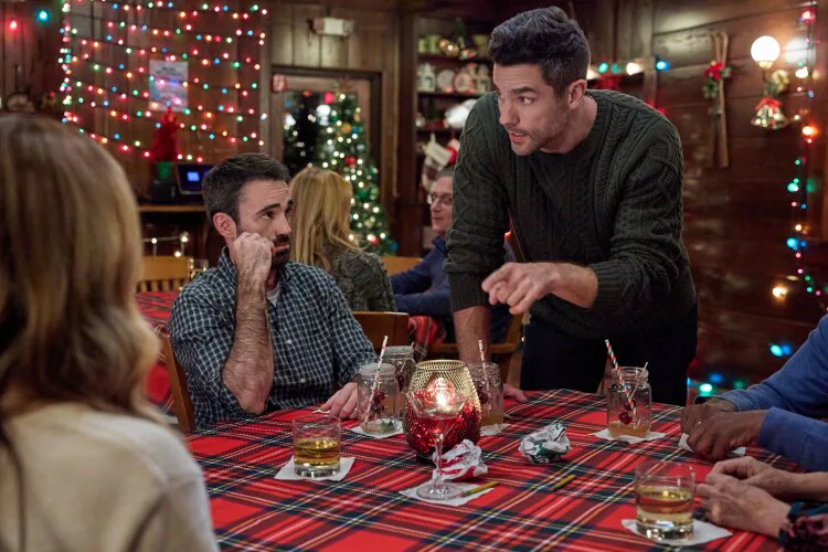 Production still featuring the cast and crew of Trivia at St. Nick's
